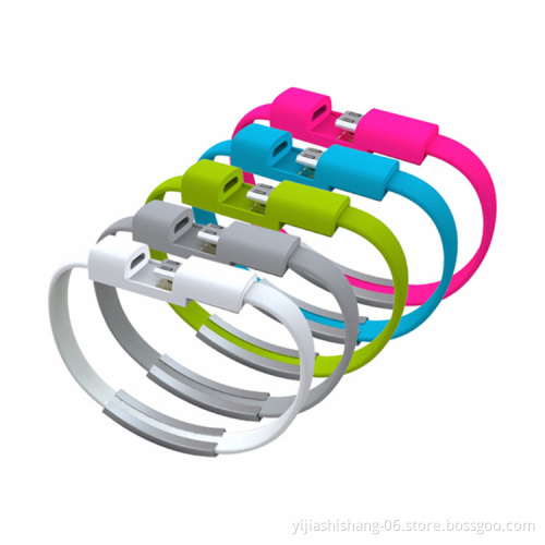 Yijiashishang Top quality 2 in 1 wristband bracelet usb cable